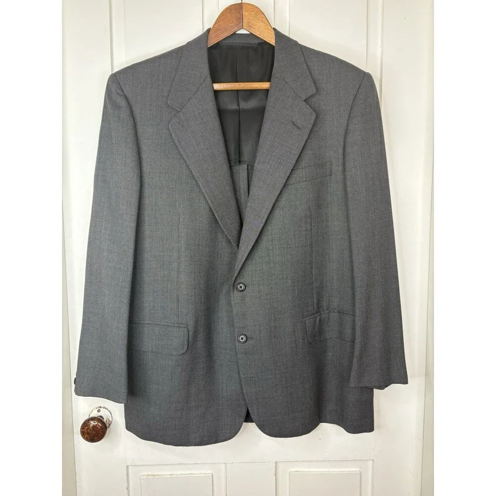 Vtg Oxxford Clothes Super 100s Wool Gray Blazer Rare Editions Suit Jacket 44R